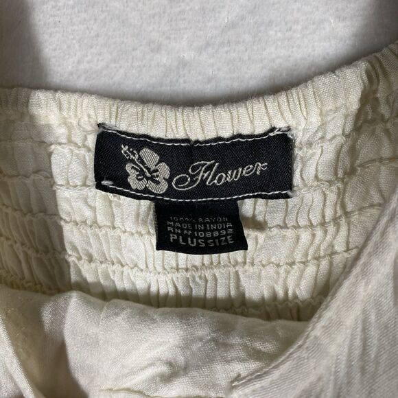 Women's Plus Sz Cream White Maxi Dress Coquette Boho Ethereal FairyCore Angel - Picture 3 of 11